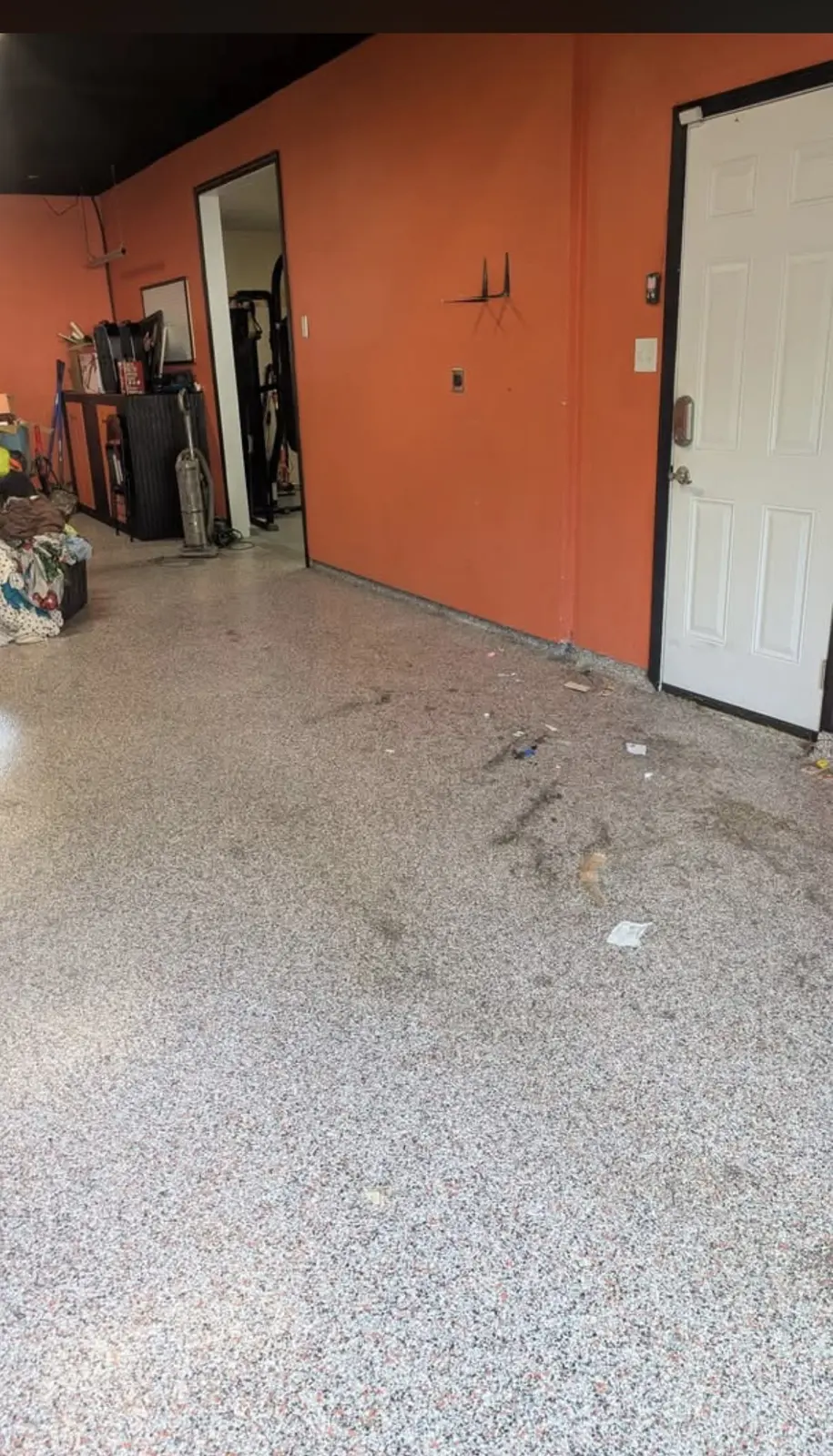 Garage floor cleared after the cleanout